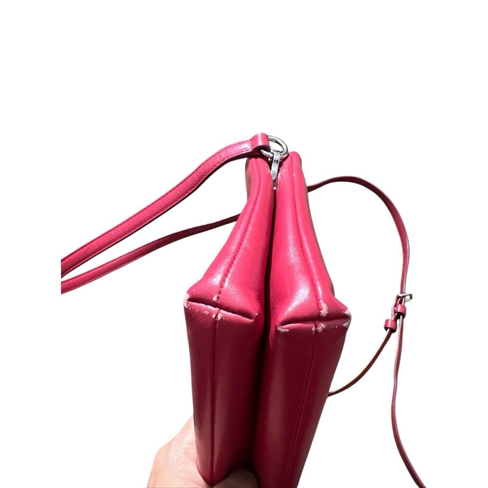 Coach Lyla Double Gusset Zip Crossbody Red Genuine Leather FLAWS* - Picture 6 of 16